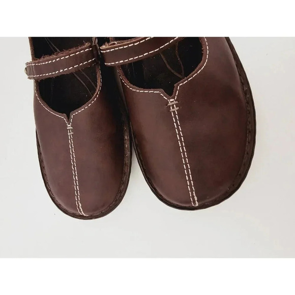 Naot Dark Brown Mary Jane Leatjer Stud Embroidery NO Insoles Shoes 39 8 8.5 - Picture 7 of 10